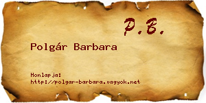 Polgár Barbara névjegykártya